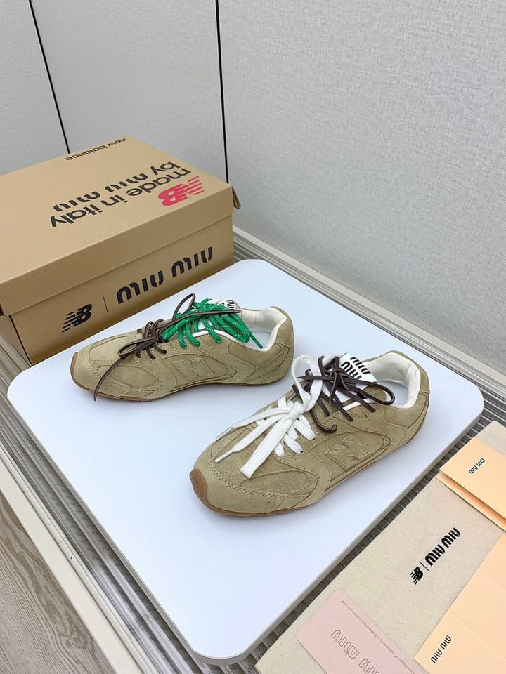 Miu Miu x New Balance Collaboration Runway Sneakers – 2024 in Distressed Grey