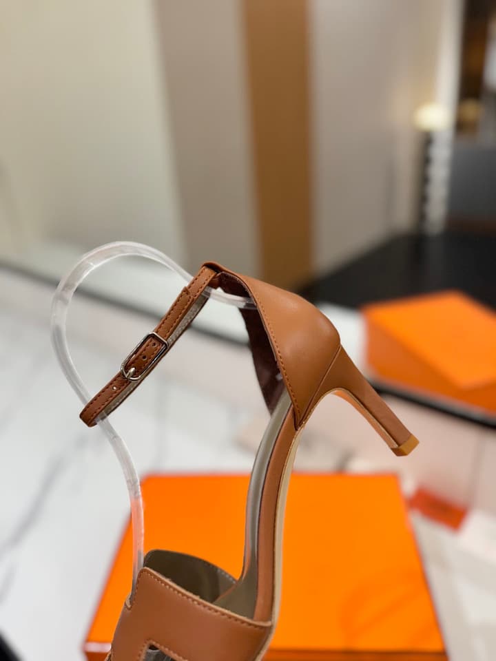 Hermès Classic Smooth Cowhide Heels – 6.5cm in All White