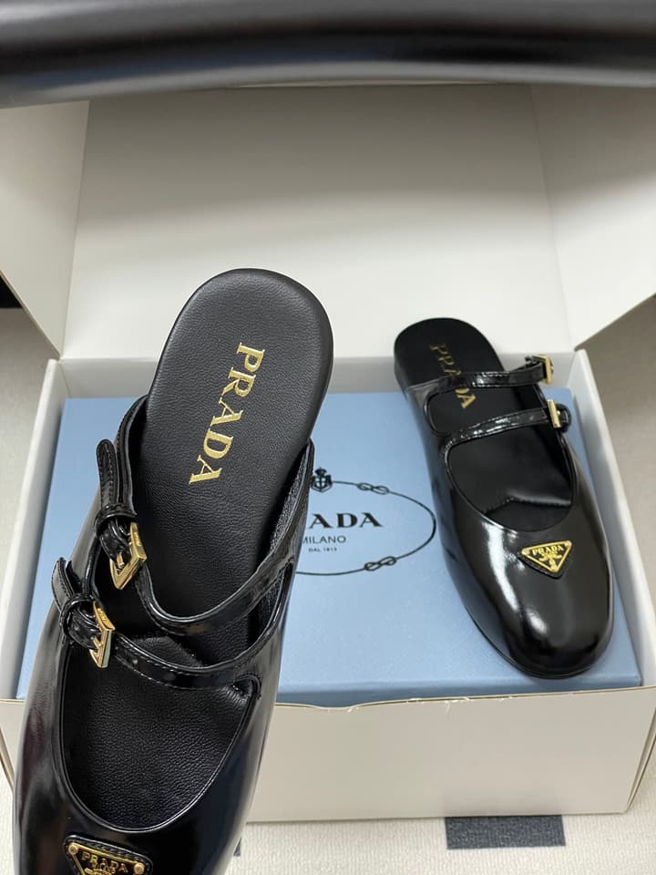 Prada Wrinkled Patent Ballet Flats – 25SS in Leopard Print