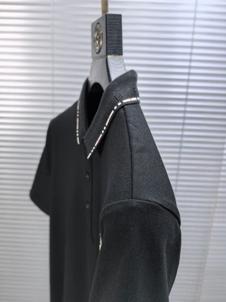 Burberry Embroidered Logo Piqué Cotton Polo Shirt – 2026SS in Dark Grey