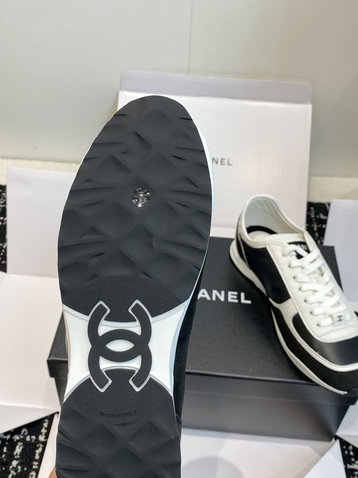 Chanel Panda Platform Sneakers – 2025SS in Black With White Laces