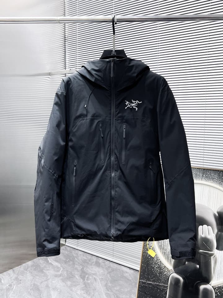 Arc'teryx Classic Hard Shell Down Ski Jacket in Dark Gray Shell