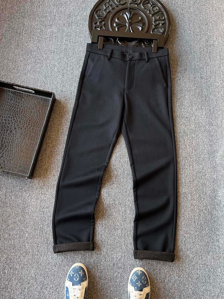 Dior Textured Cotton Casual Trousers in Classic Black