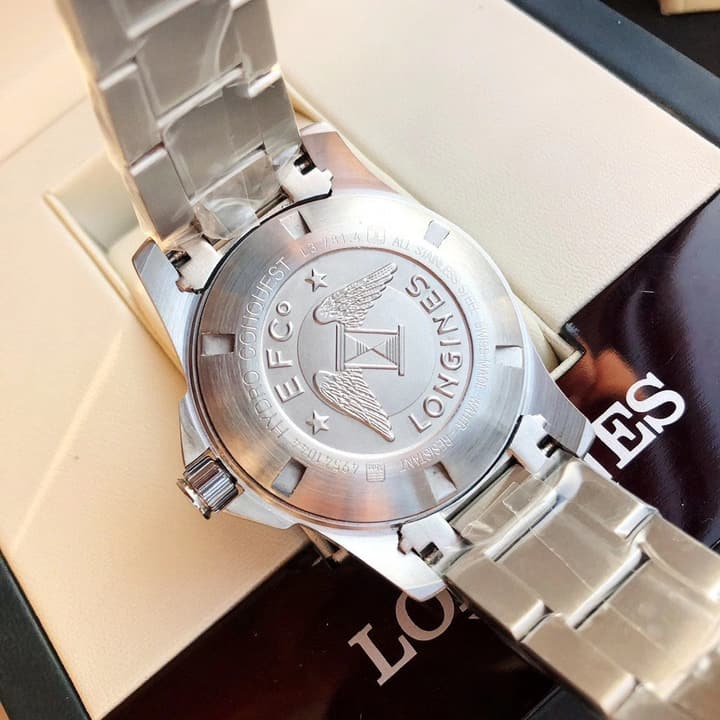 Longines Conquest Automatic Men's Watch 41mm in Black Dial With Black Rubber Strap