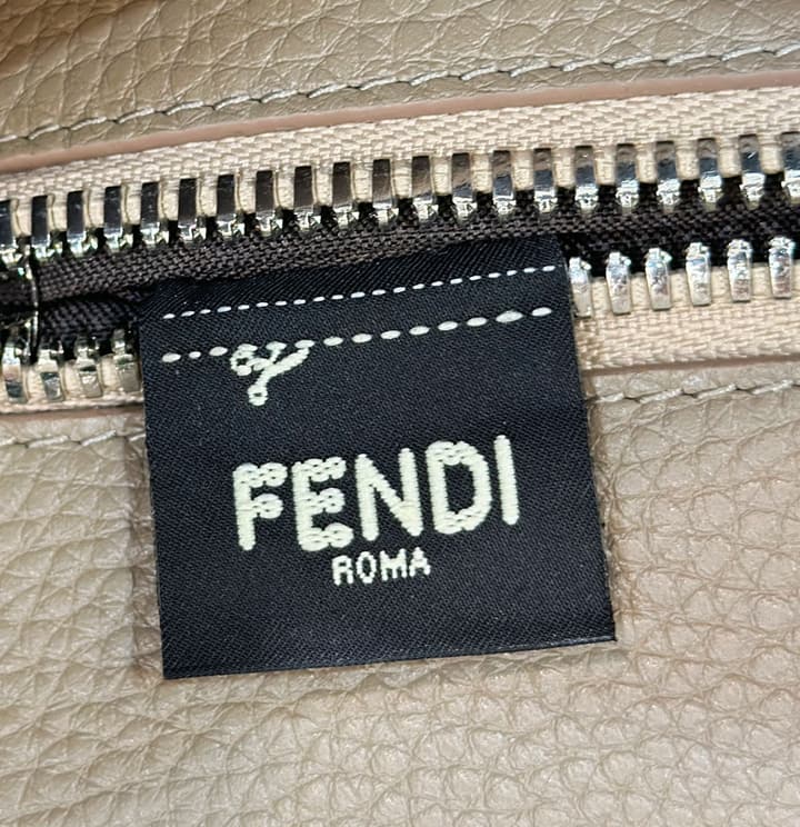 Fendi Classic Peekaboo Handbag in Classic Black With Patterned Strap