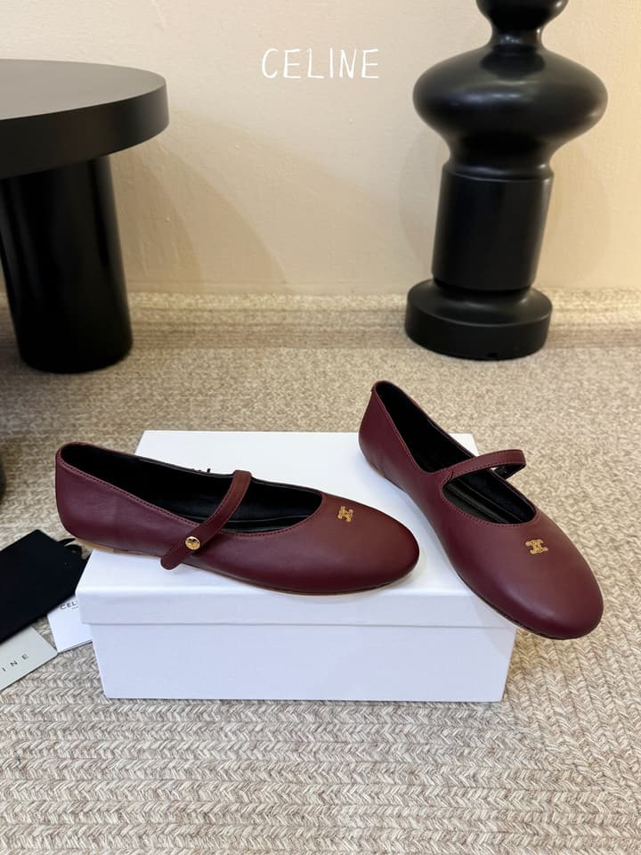 Celine Mary Jane Flat Loafers in Black