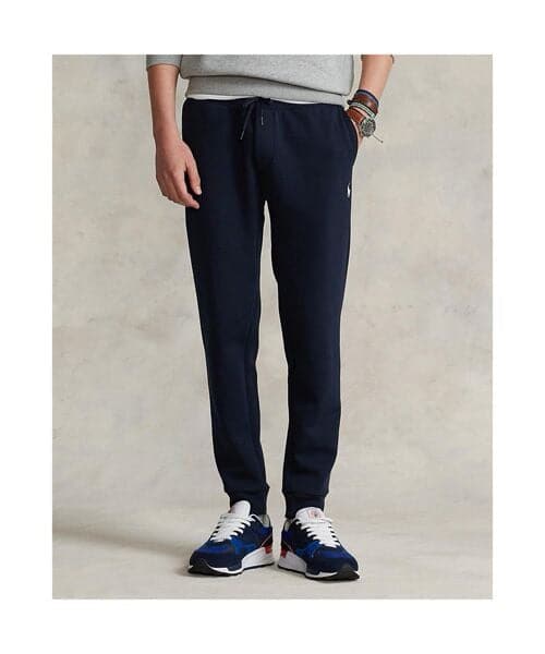 Ralph Lauren Classic Double-Sided Knit Jogger Pants in Black
