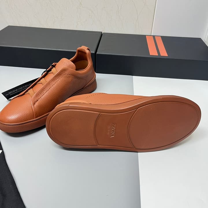Zegna SECONDSKIN Triple Stitch™ Casual Sneakers in Monochromatic Black