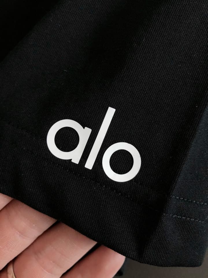 Alo Yoga Double-Yarn Cotton T-Shirt – 25SS Collection in Black
