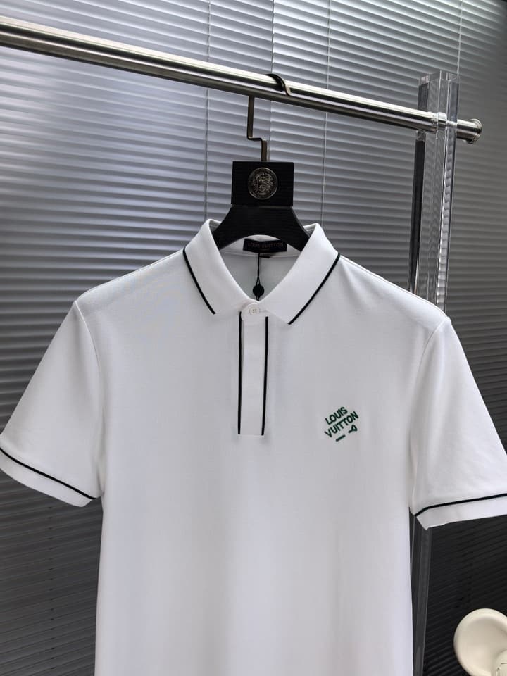Louis Vuitton Embroidered Logo Pique Cotton Polo Shirt – Spring/Summer Collection – 2026 in Light Blue