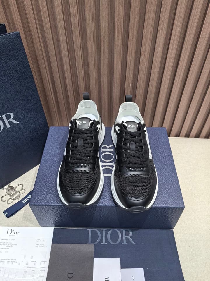 Dior Men's Leather Sneakers – New Collection in All Black