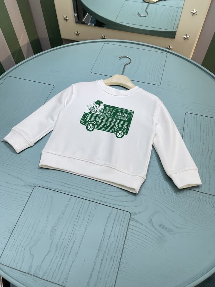 Ralph Lauren Kids Crewneck Sweatshirt – 2025AW in White With Graphic Print