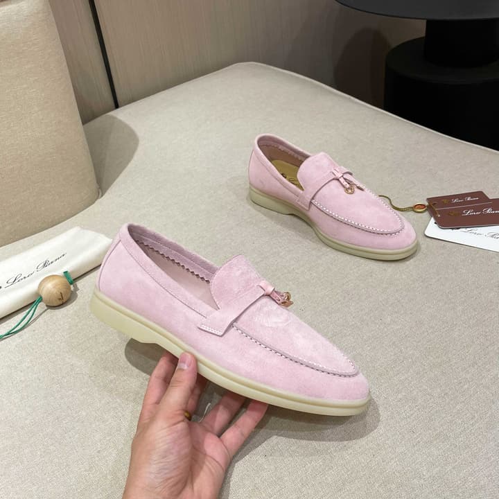 Loro Piana Summer Charms Walk Moccasin Loafers in Black Leather