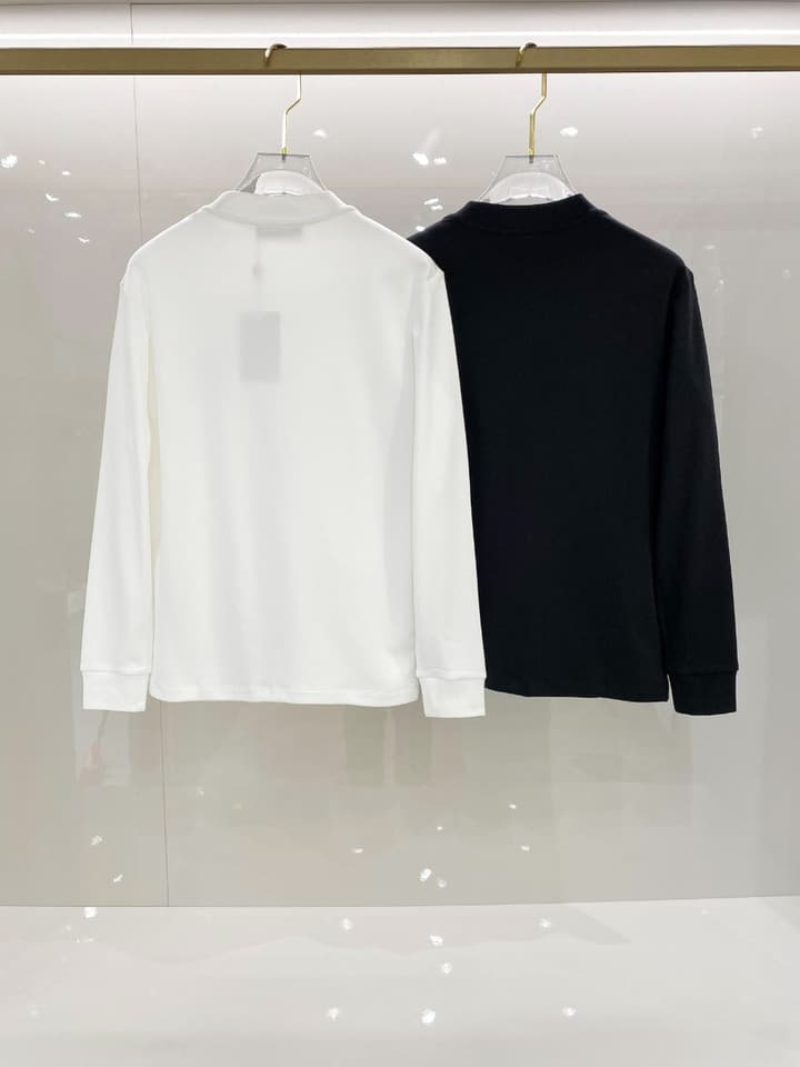 Loro Piana Fashion Casual Long Sleeve T-Shirt – Early Autumn New Counter Style in Classic Black