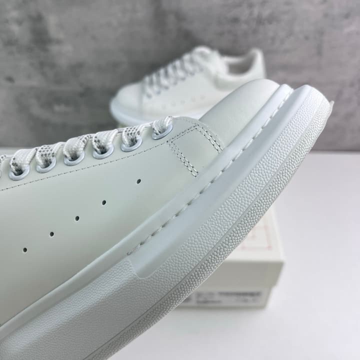 Alexander McQueen Oversized Platform Sneakers in All White Textured