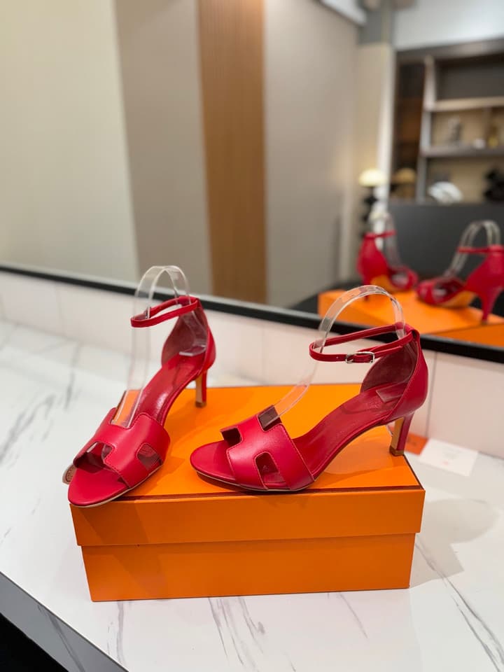 Hermès Classic Smooth Cowhide Heels – 6.5cm in All White