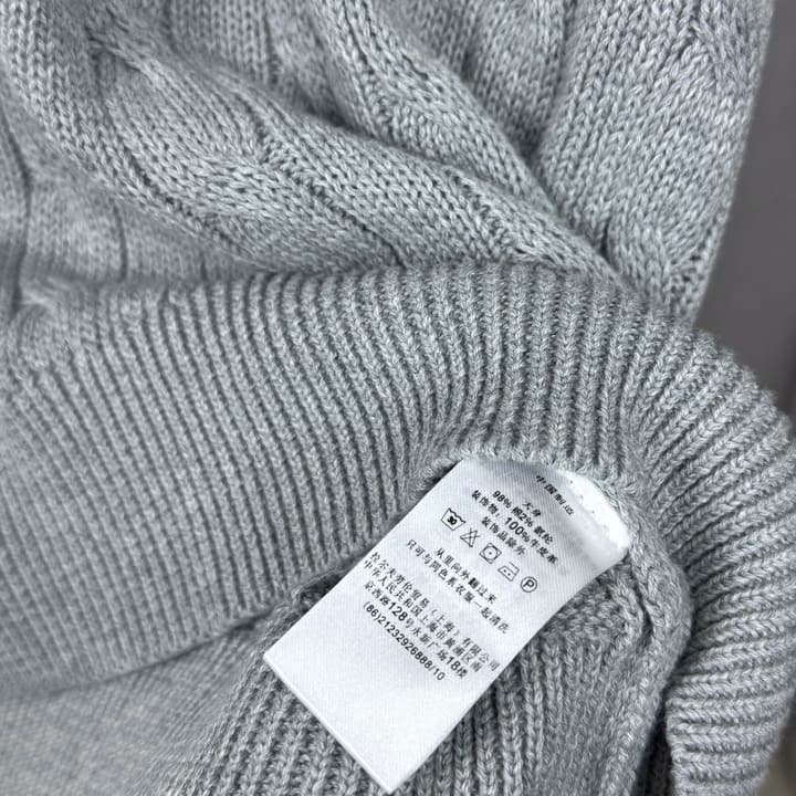 Ralph Lauren Classic Cable Knit Polo Sweater in Black