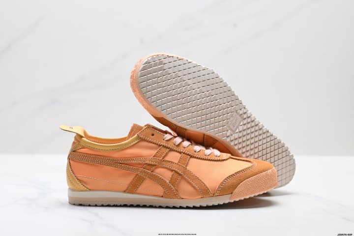 Onitsuka Tiger Mexico 66 Deluxe Nippon Made Sneakers in Beige With Taupe Stripes