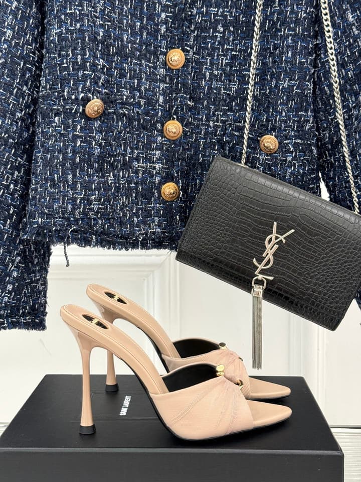 Saint Laurent High-Heel Sandals – 25SS in Black Suede