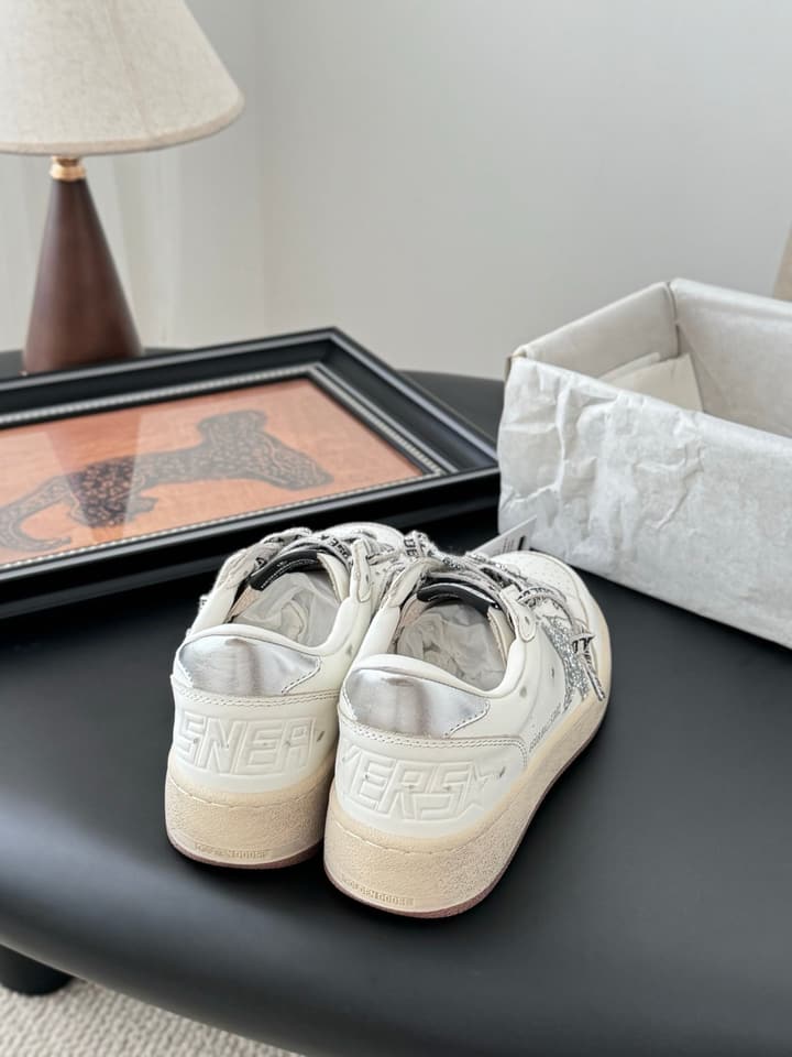 Golden Goose Graffiti Distressed Sneakers – 2024 Collection in White With Plain Laces