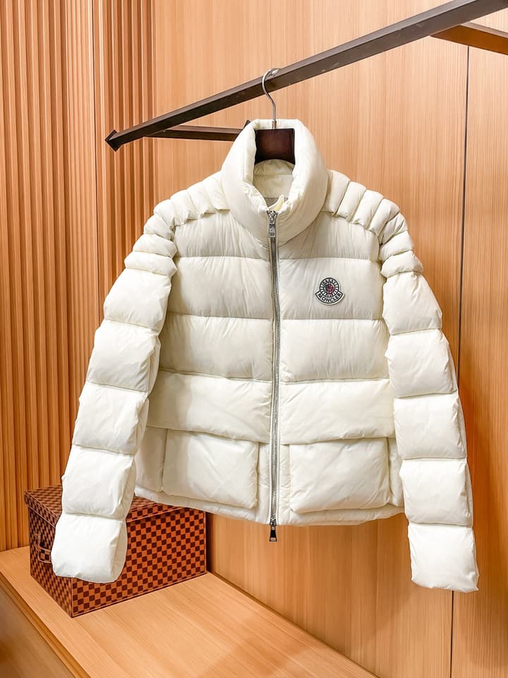 Moncler Stand Collar Embossed Down Jacket – Limited Edition in Black