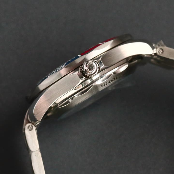 Omega Seamaster 300 Dive Watch in White Dial Blue Red Bezel