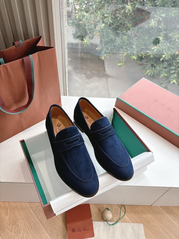 Loro Piana Loafers in Black Suede