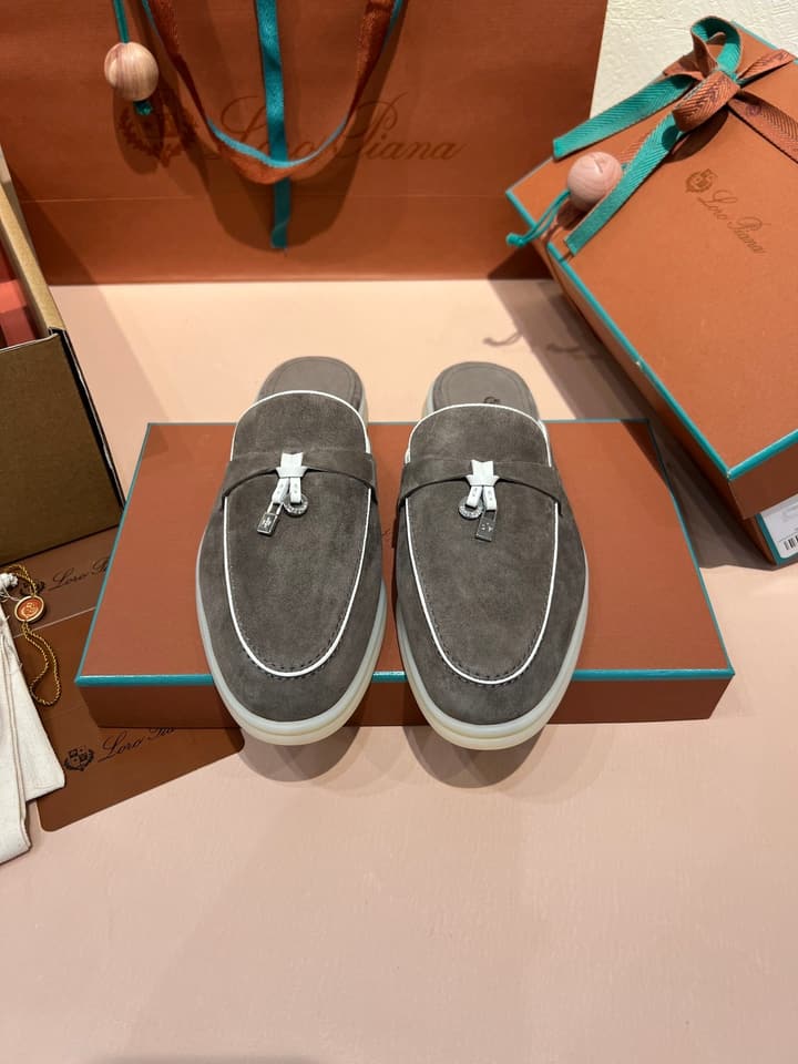 Loro Piana Women's Mules in Aqua Blue Suede