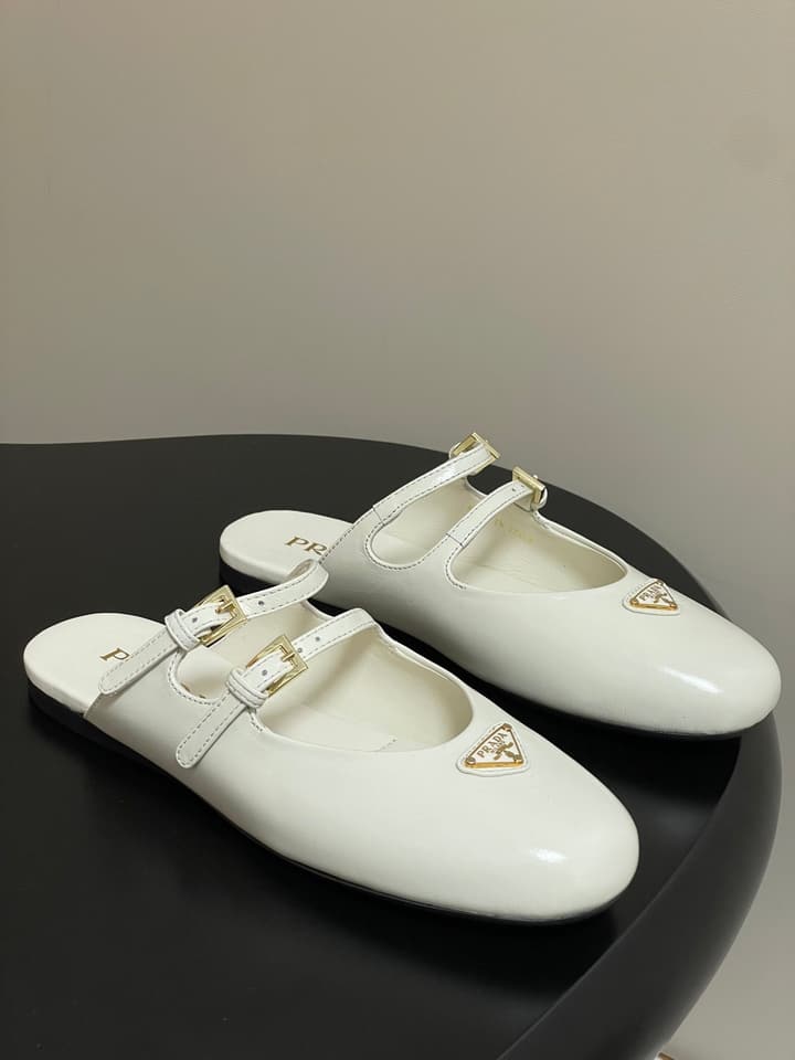 Prada Wrinkled Patent Ballet Flats – 25SS in Leopard Print