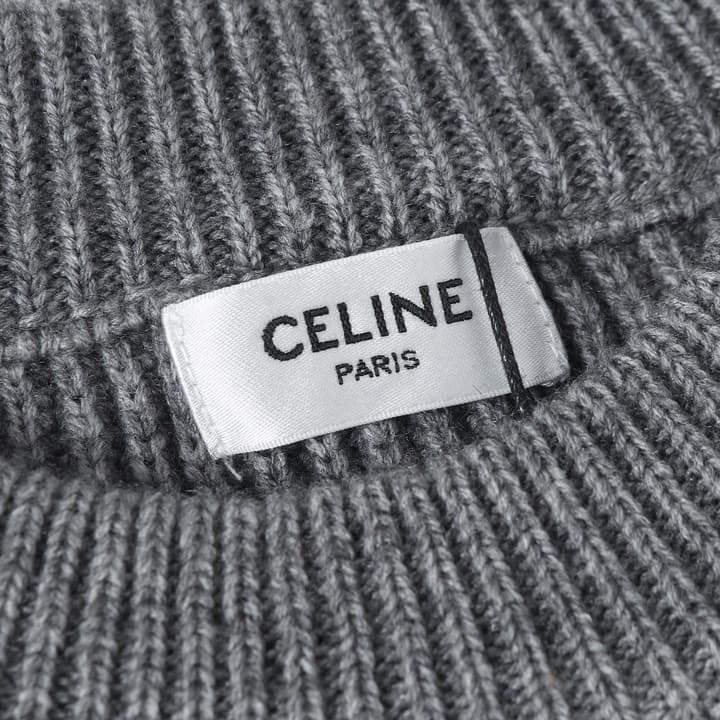 Celine Arc de Triomphe Logo Wool Sweater – 25FW in Grey