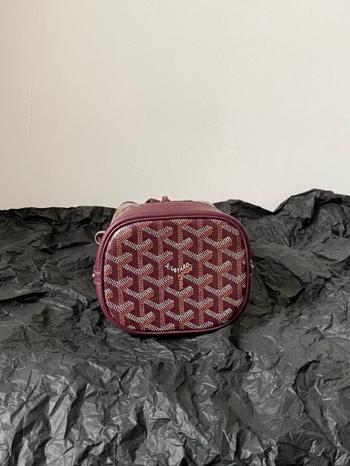 Goyard Petit Flot Mini Bucket Bag in Deep Wine Red