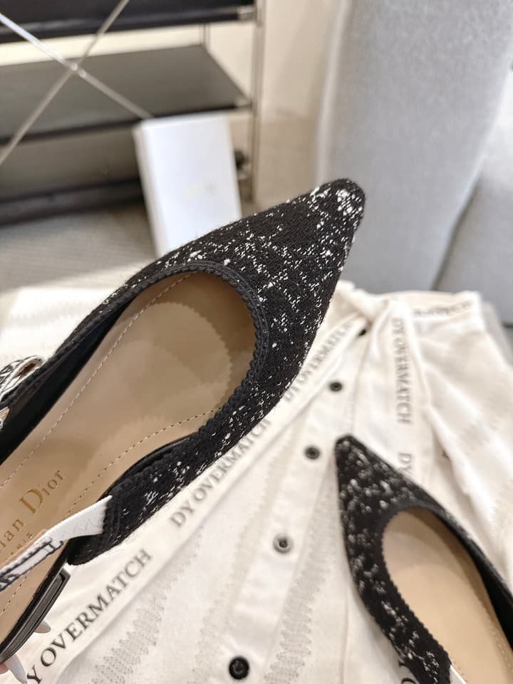 Dior J'Adior Embroidered Kitten Heel Sandals in Defined Black Oblique