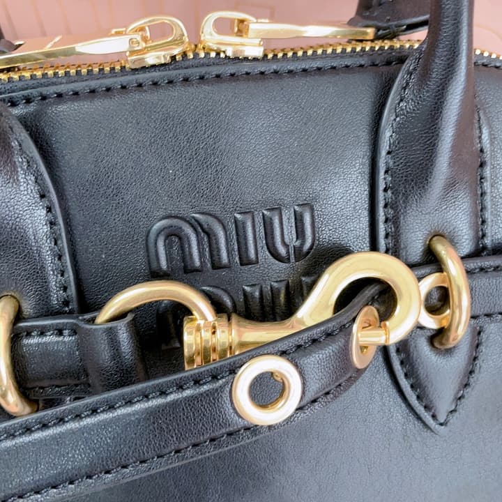 Miu Miu Aventure Nappa Leather Bowling Bag