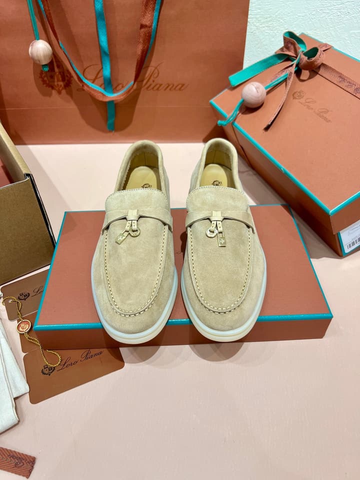 Loro Piana My Charms Classic Loafers in Nude