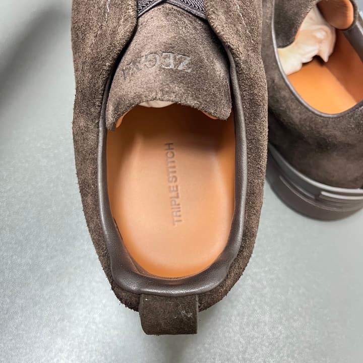 Zegna Triple Stitch Suede Low-Top Sneakers