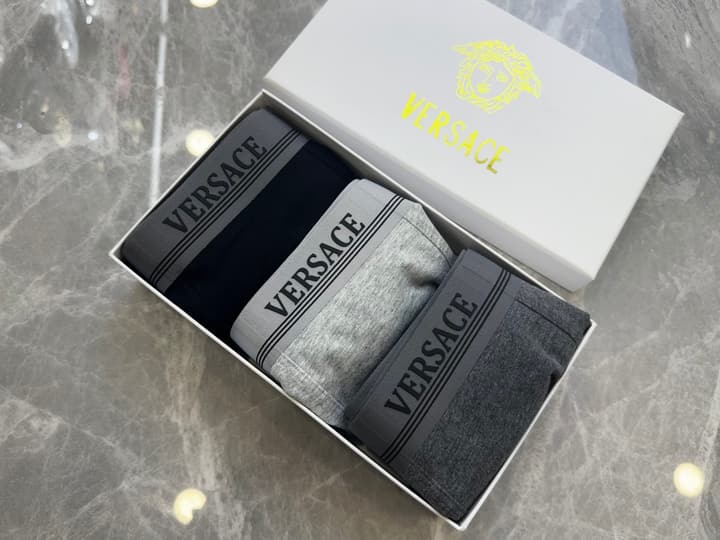 Versace 3D Men's Cotton Underwear Box Set – 3-Pack