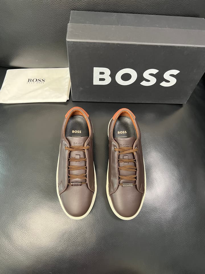 Boss Panelled Leather Sneakers