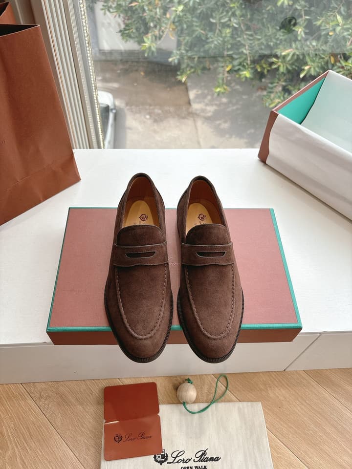 Loro Piana Loafers in Black Suede