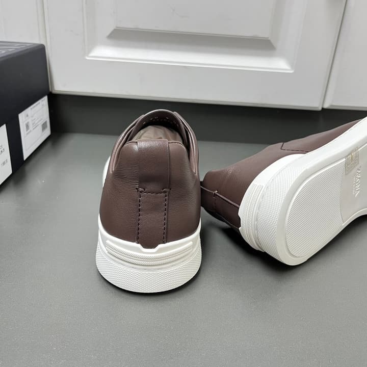 Zegna SECONDSKIN Triple Stitch™ Casual Sneakers in Monochromatic Black
