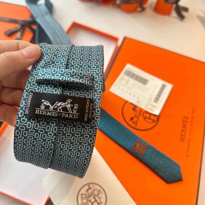 Hermès Men's Silk Tie – New Collection in Blue