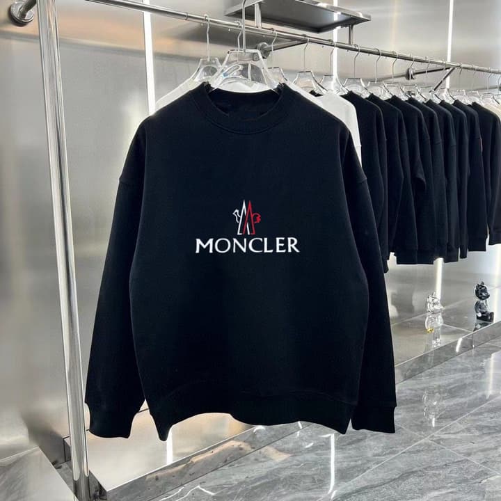 Moncler Classic Logo Print Sweatshirt – 2024 Fall Collection in Black