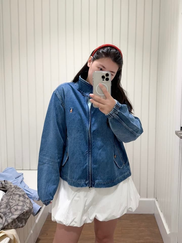 Ralph Lauren Washed Denim Jacket – 2025 Fall Collection in Classic Blue Denim