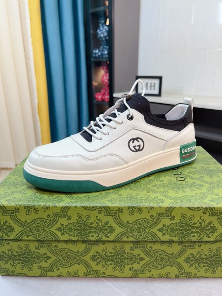 Gucci New Season Casual Fashion Sneakers in Black With Web Stripe