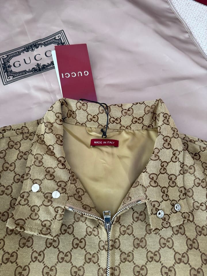 Gucci Double G Jacquard Canvas Bomber Jacket – FW25