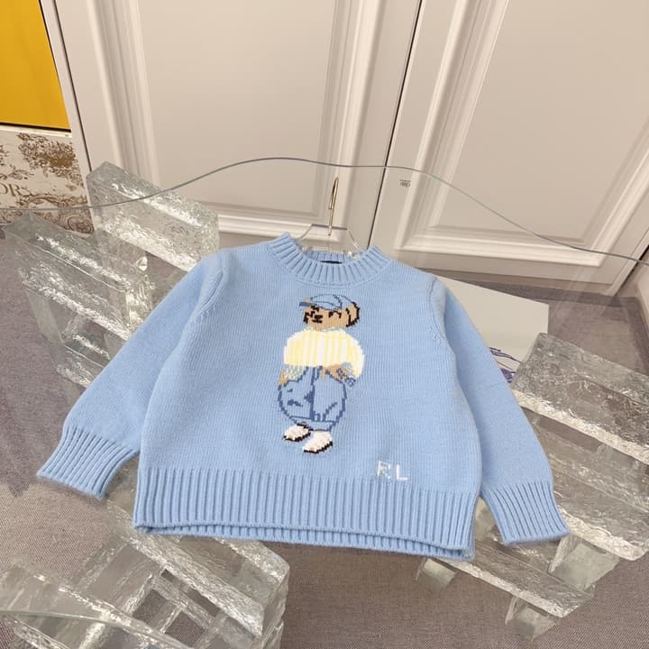 Ralph Lauren Kids Knitted Sweater – Kids Collection in Dark Navy Bear Sweater