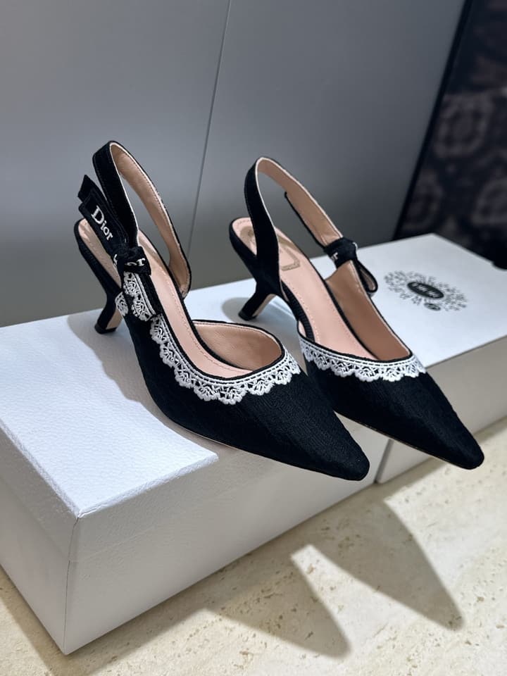 Dior J'Adior Dentelle Slingback Heels – 2026 Early Spring Haute Couture Collection in Beige