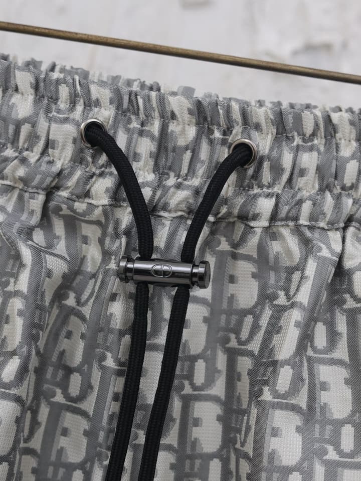 Dior Gold Taffeta Jacquard Oblique Shorts – 2025 in Navy Blue