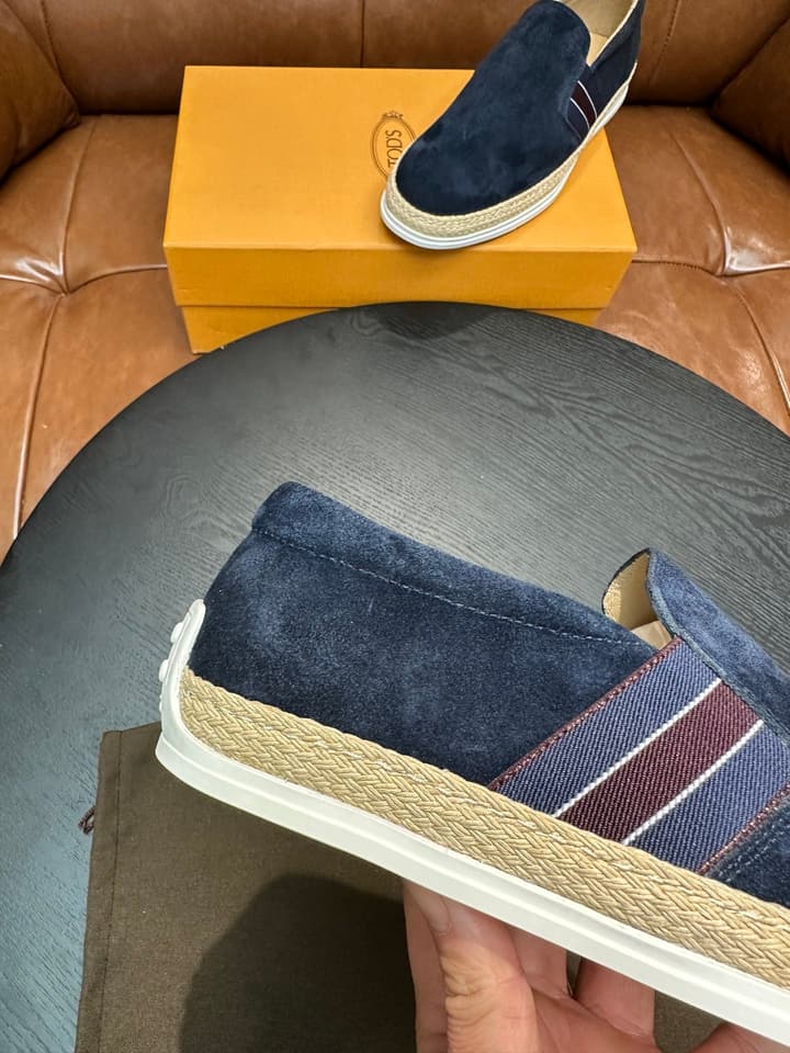 Tod's Suede Calfskin Loafers in Light Grey Suede