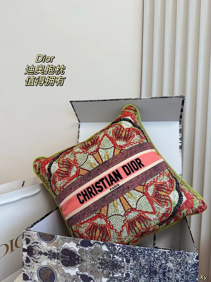 Dior Limited Edition Home Pillow in Black And White Toile Pattern