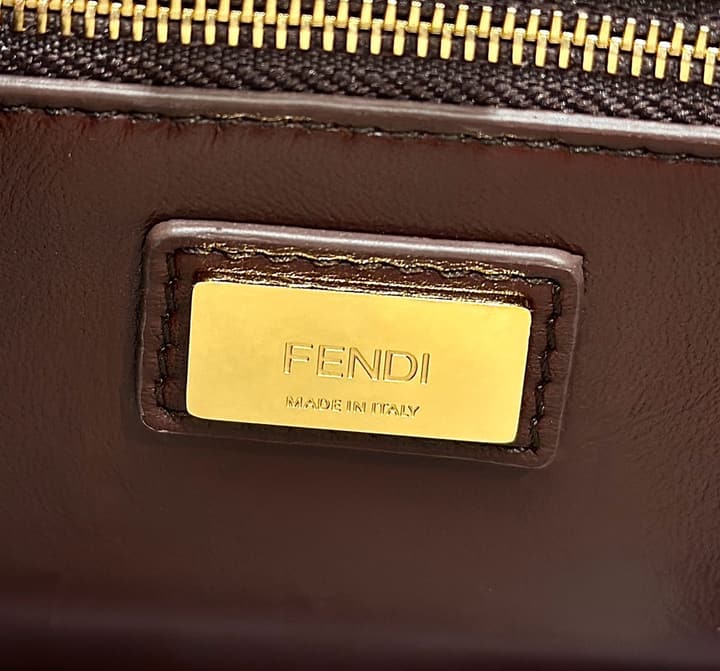 Fendi Peekaboo Embossed Crocodile Handbag in Classic Black Croc Embossed